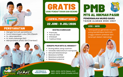 PMB MTs Al Hikmah Pasir 2026/2027 Dibuka!